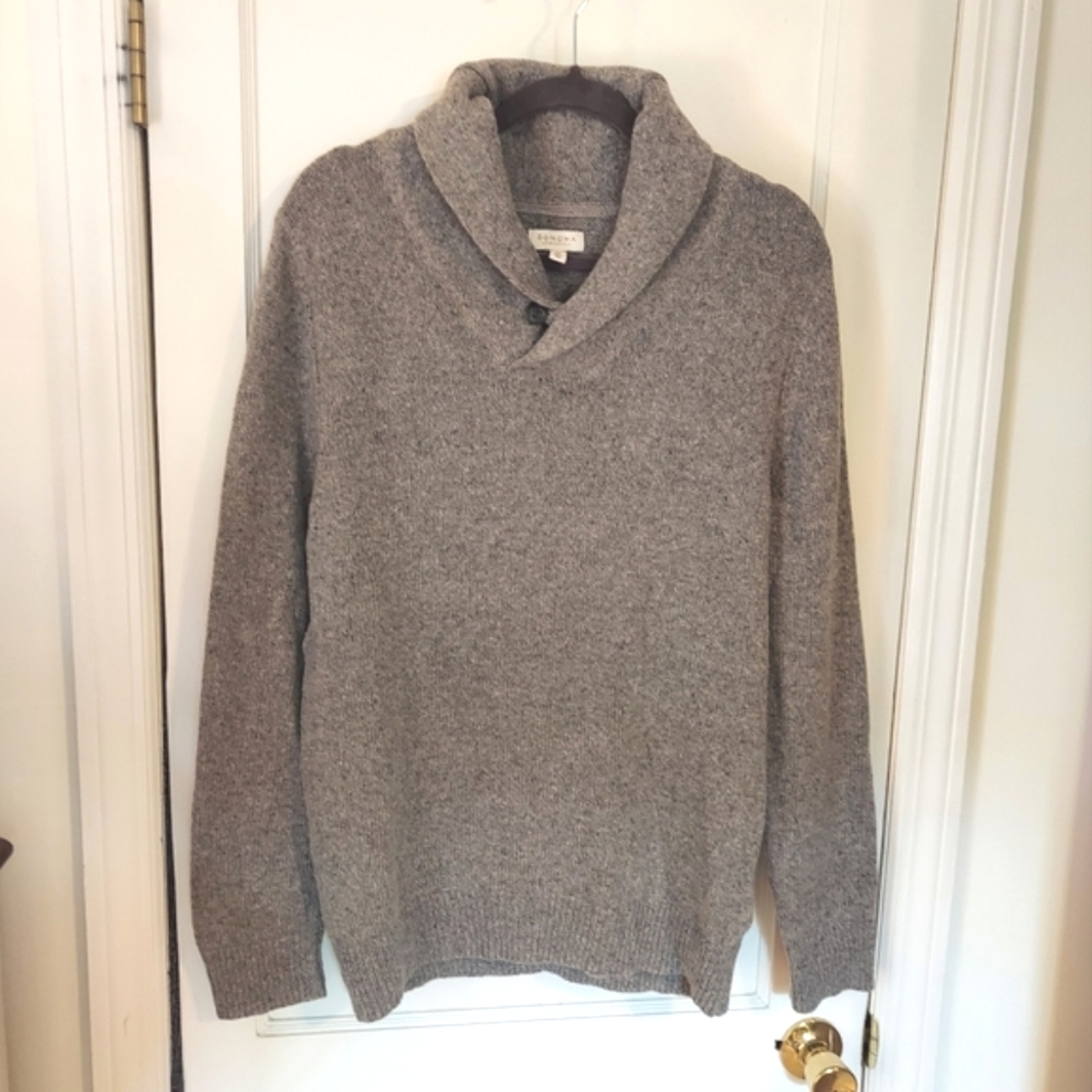 Wool Blend Shawl Collar Sweater